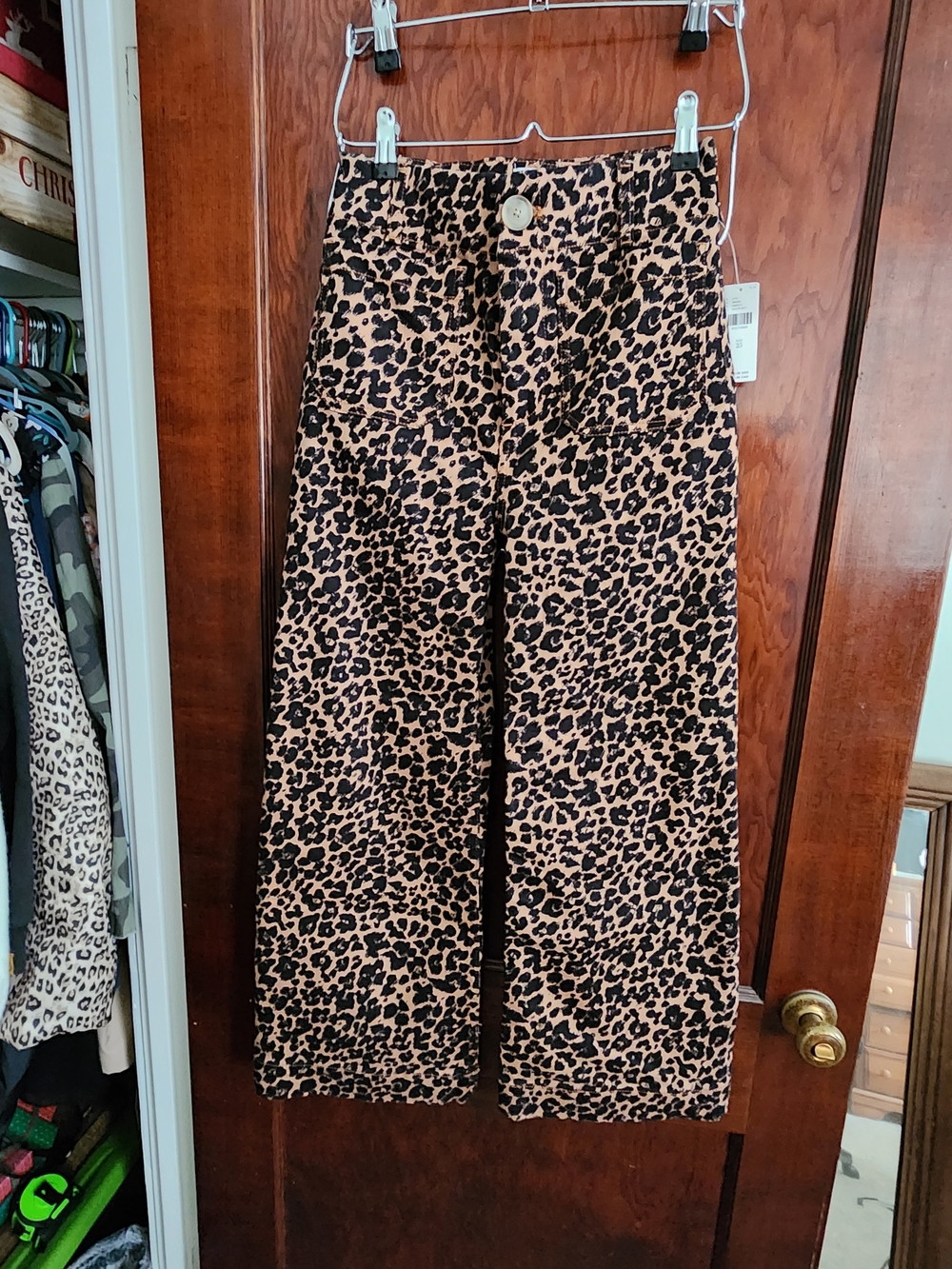 Anthropologie Maeve The Colette Crop Wide Leg Pants Leopard Print NWT 25